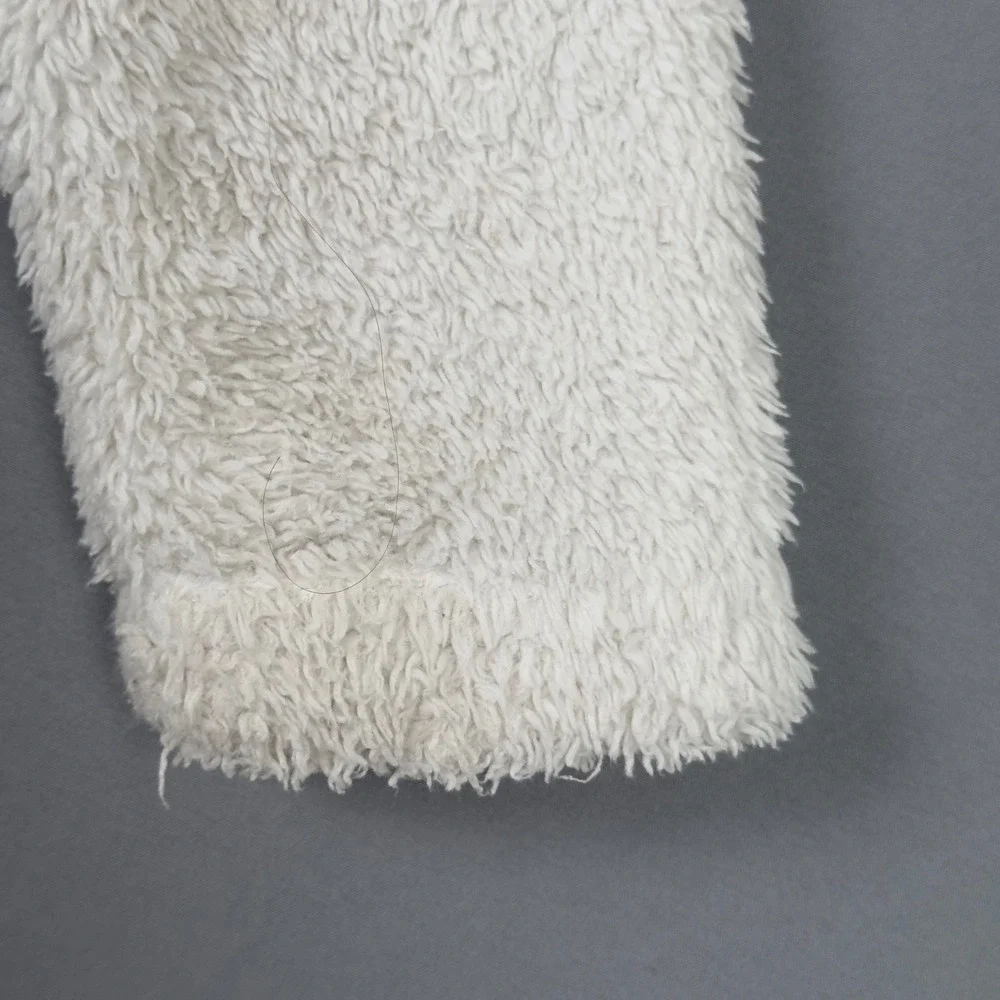 Patagonia Baby Hi‎ Loft Fleece Jacket 3T Hooded Bear Ears Cream Full Zip